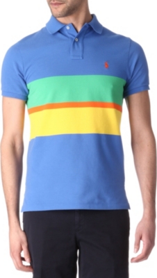RALPH LAUREN Custom-fit block-stripe polo shirt