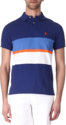 RALPH LAUREN Custom-fit block-stripe polo shirt