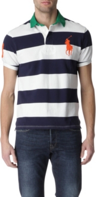 RALPH LAUREN Custom-fit Wide-stripe Big Pony polo shirt