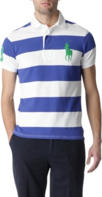 RALPH LAUREN Custom-fit Wide-stripe Big Pony polo shirt