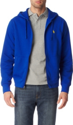 RALPH LAUREN Logo-embroidered fleece-lined hoody