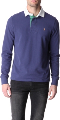 RALPH LAUREN Custom-fit contrast-colour rugby top