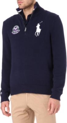 RALPH LAUREN Wimbledon half-zip knitted jumper