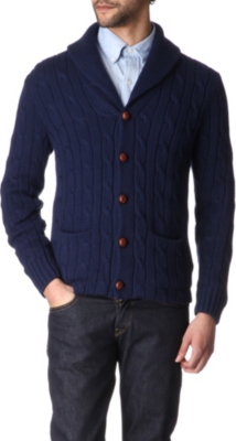 RALPH LAUREN Cable-knit shawl-collar cardigan