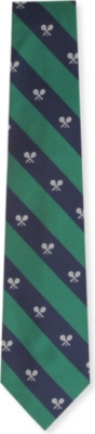RALPH LAUREN Wimbledon wide-striped silk tie