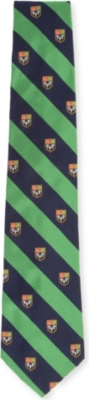 RALPH LAUREN Heraldic Club wide-striped tie