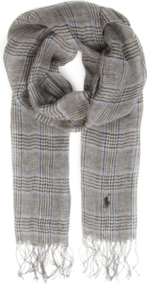 RALPH LAUREN Striped linen scarf