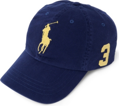 RALPH LAUREN Sun-washed Big Pony baseball cap (Obs blue/sp lmn