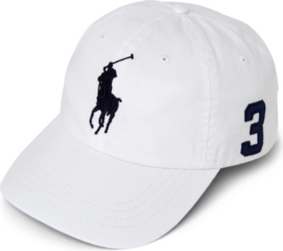 RALPH LAUREN Sun-washed Big Pony baseball cap (White/obs blue