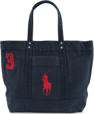 RALPH LAUREN Big Pony canvas tote