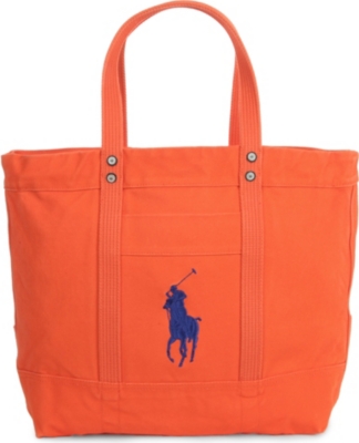 RALPH LAUREN Big Pony canvas tote