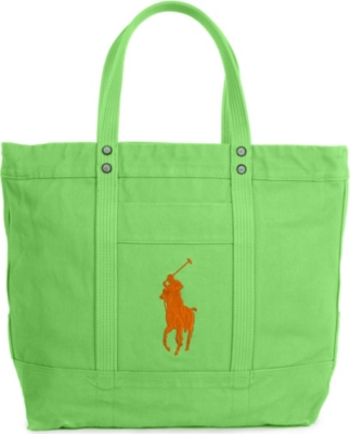 RALPH LAUREN Big Pony canvas tote