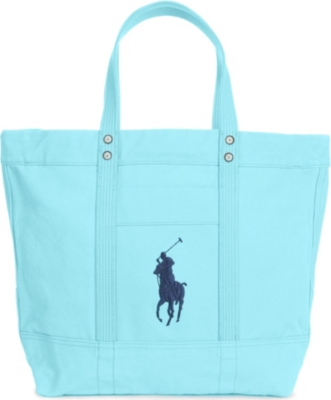RALPH LAUREN Big Pony canvas tote