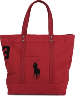 RALPH LAUREN Big Pony canvas tote