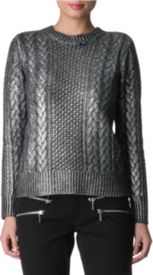 MICHAEL KORS Metallic cable-knitted jumper