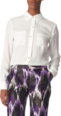 MICHAEL KORS Silk-chiffon shirt (White