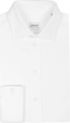 ARMANI Modern-fit single-cuff shirt