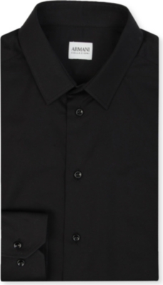 ARMANI Slim-fit single cuff shirt
