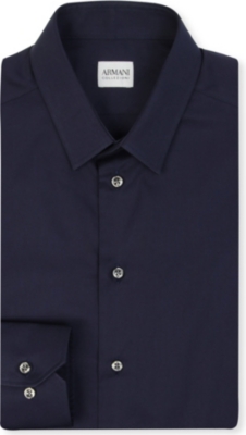 ARMANI Slim-fit single cuff shirt