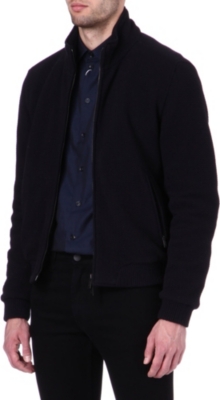 ARMANI Zig-zag knitted bomber jacket