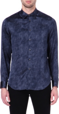 ARMANI Faded stripe print single cuff shirt