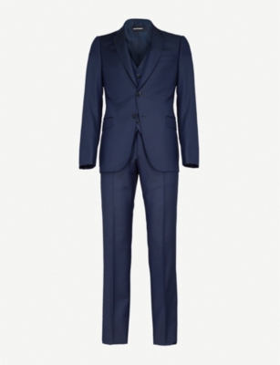 EMPORIO ARMANI - Tailored-fit three-piece wool suit | Selfridges.com