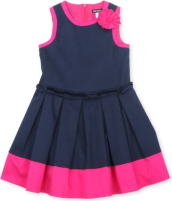 DAVID CHARLES Contrast-colour cotton-sateen dress 2-8 years