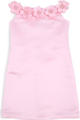 DAVID CHARLES Off-shoulder flower-detail satin dress 10-16 years