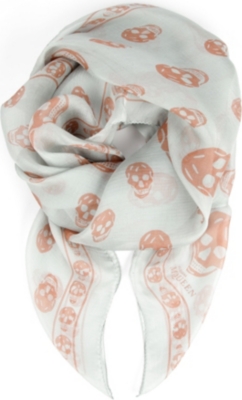 ALEXANDER MCQUEEN Chiffon skull scarf