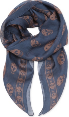 ALEXANDER MCQUEEN Chiffon skull scarf