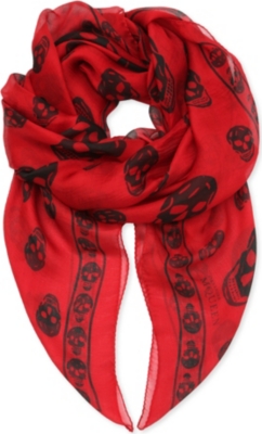 ALEXANDER MCQUEEN Chiffon skull scarf