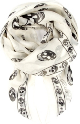 ALEXANDER MCQUEEN Chiffon skull scarf