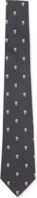 ALEXANDER MCQUEEN Skull and polka-dot tie