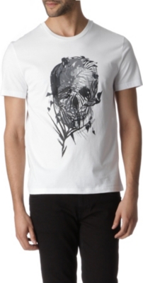 ALEXANDER MCQUEEN Skull and leaf-print t-shirt