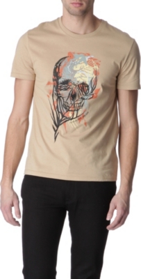 ALEXANDER MCQUEEN Skull and leaf-print t-shirt