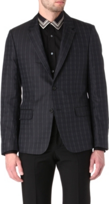 ALEXANDER MCQUEEN Houndstooth silk-blend blazer