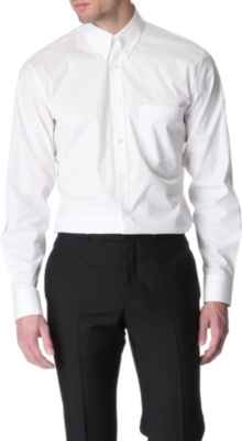 ALEXANDER MCQUEEN Embroidered-skull slim fit single cuff shirt