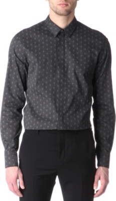 ALEXANDER MCQUEEN Skull-print slim-fit single-cuff shirt