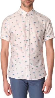ALEXANDER MCQUEEN Palm tree-print Brad Pitt shirt