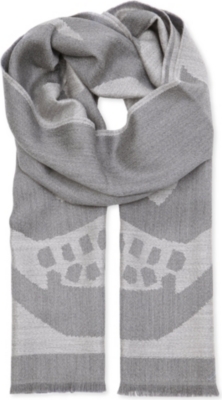 ALEXANDER MCQUEEN Oversized-skull wool scarf