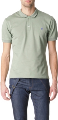 ALEXANDER MCQUEEN Embroidered-skull cotton-piqu&eacute; polo shirt