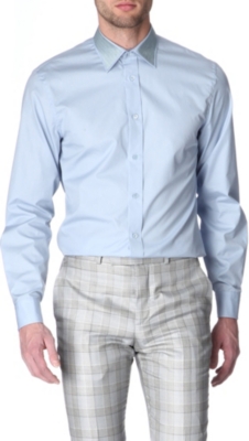 ALEXANDER MCQUEEN Metallic-collar slim-fit shirt