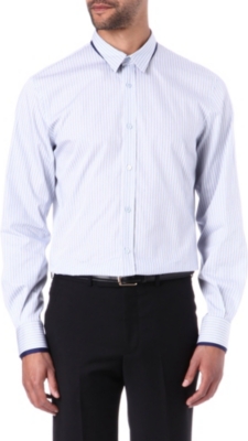 ALEXANDER MCQUEEN Double-collar single-cuffs striped shirt