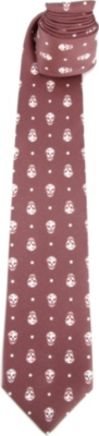 ALEXANDER MCQUEEN Skull print silk tie