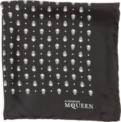 ALEXANDER MCQUEEN Skull-patterned silk pocket square