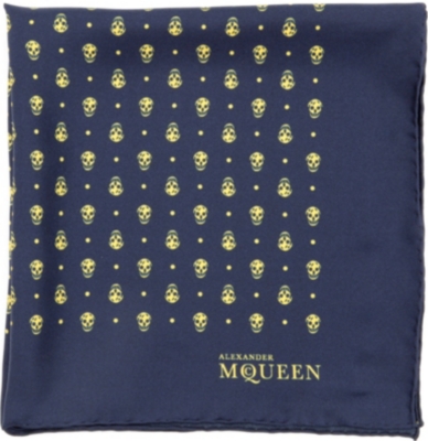 ALEXANDER MCQUEEN Skull-patterned silk pocket square