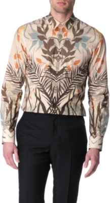 ALEXANDER MCQUEEN Patterned slim fit single cuff shirt