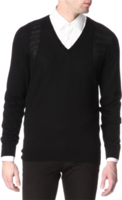 ALEXANDER MCQUEEN Pointelle-detail wool jumper