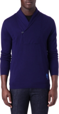 ALEXANDER MCQUEEN Shawl-collar cashmere jumper