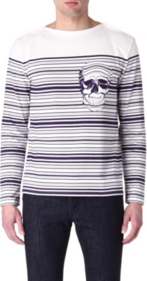 ALEXANDER MCQUEEN Barcode striped-skull top